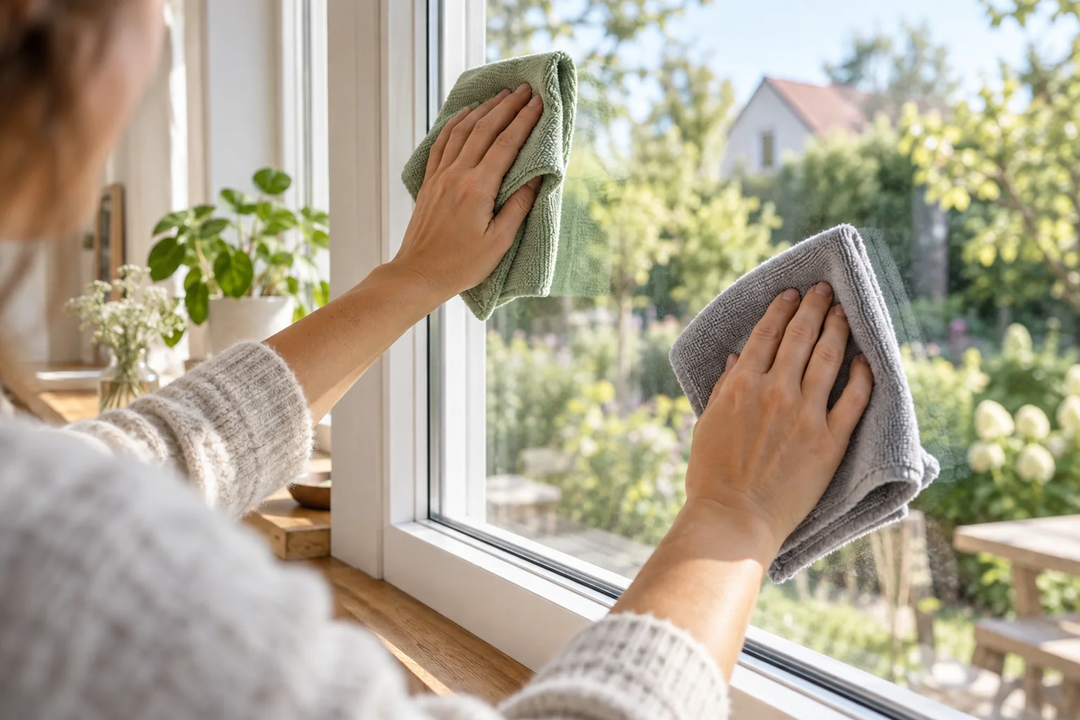 Fenster streifenfrei putzen: die Zwei-Tuch-Methode